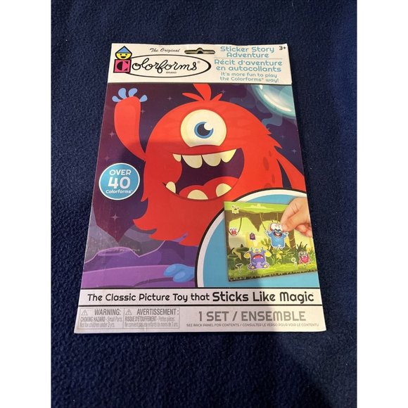 COLORFORMS MONSTER CARTOONS STICKER STORY ADVENTURE SET CLASSIC KIDS TOY FUN! - Picture 1 of 2